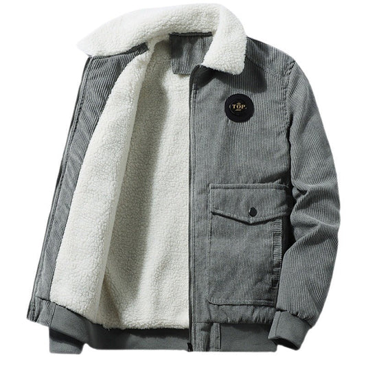 Double Buttoned Pocket Corduroy Jacket