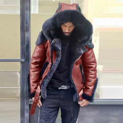 Men's Pu Hooded Coat