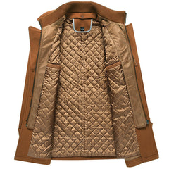 Men's Double Collar Cotton Thick Woolen Coat
