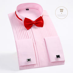 Solid Color French Cuff Button Shirt