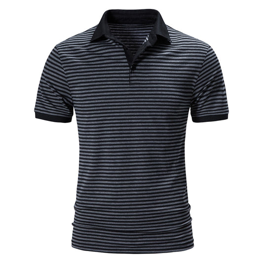 Short Sleeve Striped Polo Shirt