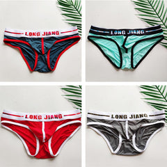 Mens Low Waist Ice Silk Sexy Pouch Convex Bikini Brief