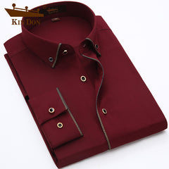 Solid Color Non-ironing Gold Edge Business Casual Shirt