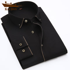 Solid Color Non-ironing Gold Edge Business Casual Shirt