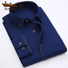 Solid Color Non-ironing Gold Edge Business Casual Shirt