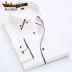 Solid Color Non-ironing Gold Edge Business Casual Shirt