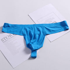 Mens Sexy Thongs Seamless Ice Silk Bikini Briefs