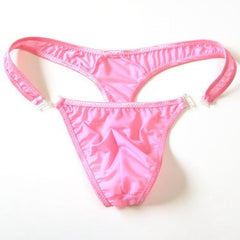 Translucent Men's Sexy Nylon Button Bikini Thong