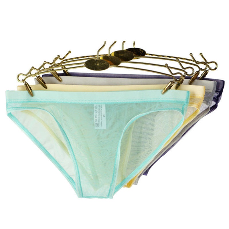 Men's low-rise transparent ultra-thin underwear