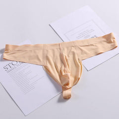 Mens Sexy Thongs Seamless Ice Silk Bikini Briefs