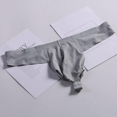 Mens Sexy Thongs Seamless Ice Silk Bikini Briefs