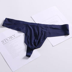 Mens Sexy Thongs Seamless Ice Silk Bikini Briefs