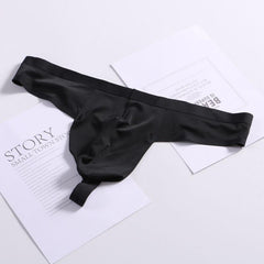 Mens Sexy Thongs Seamless Ice Silk Bikini Briefs