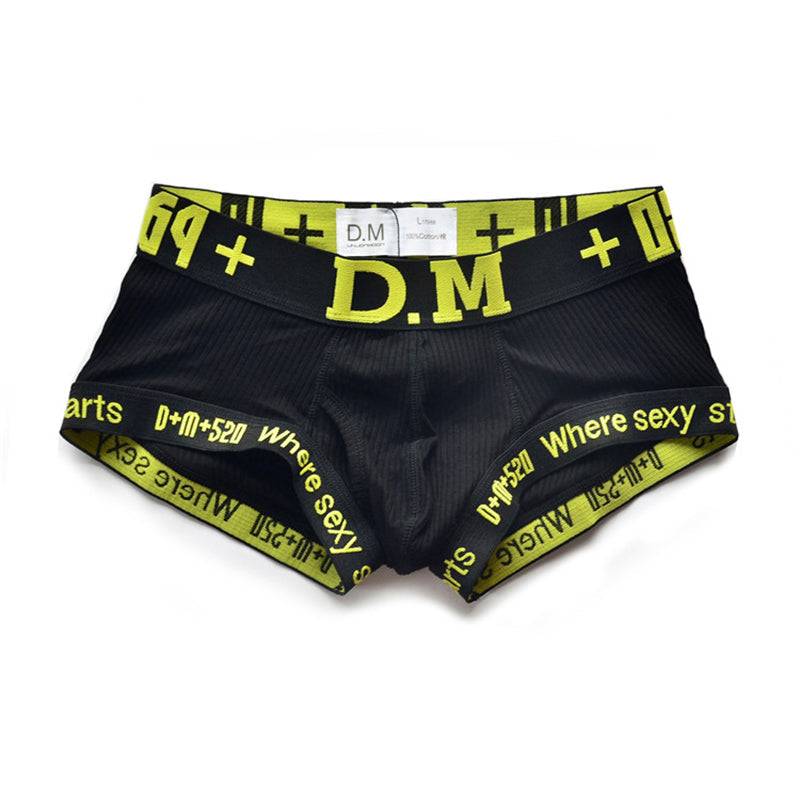 Men's Letter Cotton Low-Rise Boxer Briefs