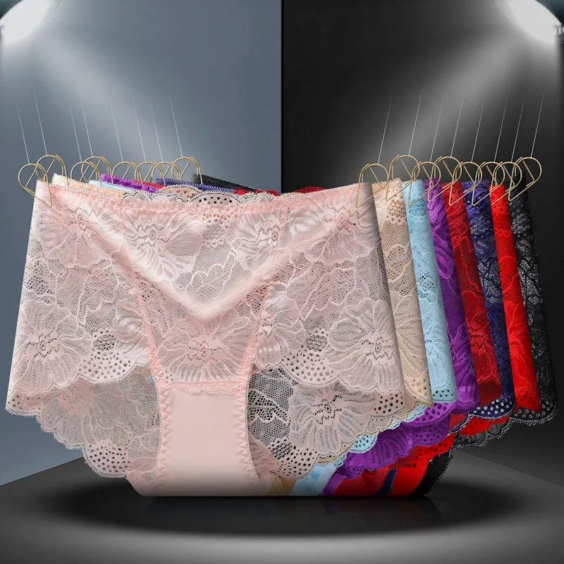 [ 6 PCS ] High Waist Sexy Pattern Lace Panties