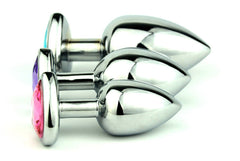 Anal Plug Heart Stainless Steel Crystal Anal Plug Removable Butt Plug