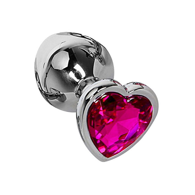 Anal Plug Heart Stainless Steel Crystal Anal Plug Removable Butt Plug