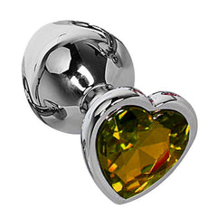 Anal Plug Heart Stainless Steel Crystal Anal Plug Removable Butt Plug