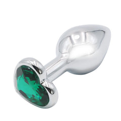 Anal Plug Heart Stainless Steel Crystal Anal Plug Removable Butt Plug