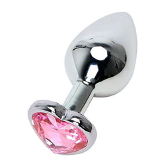 Anal Plug Heart Stainless Steel Crystal Anal Plug Removable Butt Plug