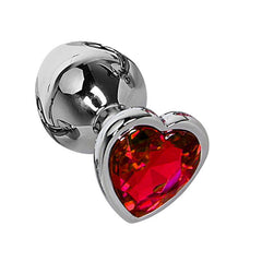 Anal Plug Heart Stainless Steel Crystal Anal Plug Removable Butt Plug