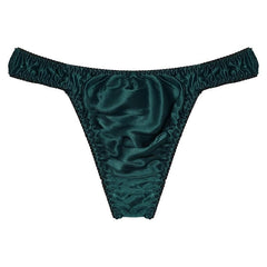 Men's Sexy Shiny Silk Solid Color Panties