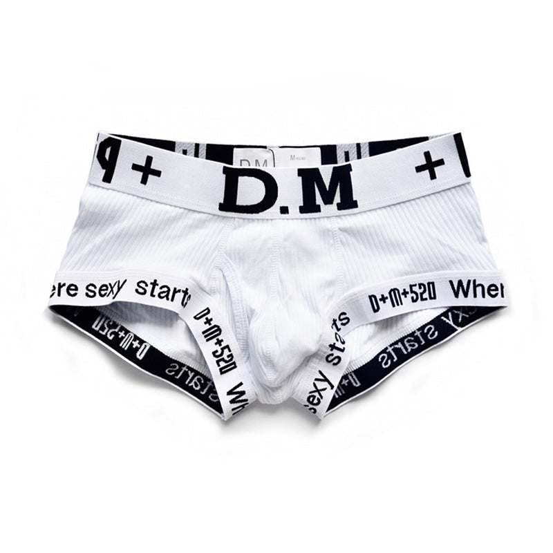 Men's Letter Cotton Low-Rise Boxer Briefs