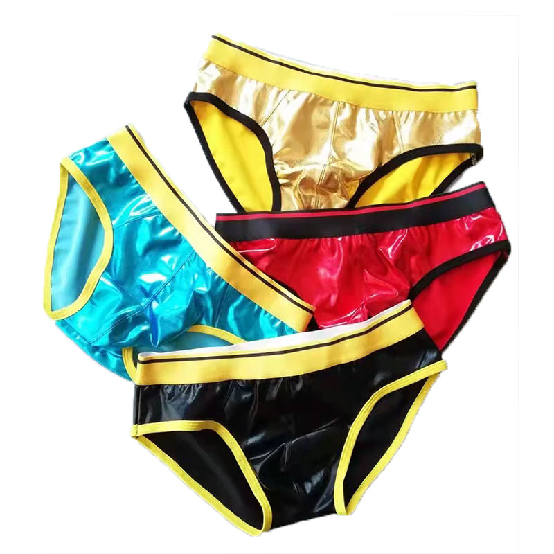 Sexy Men Faux Leather Mini Briefs