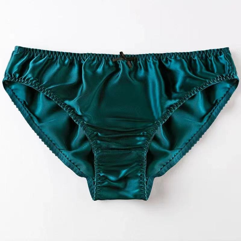 Men's Silk Simple Solid Color Panties -  