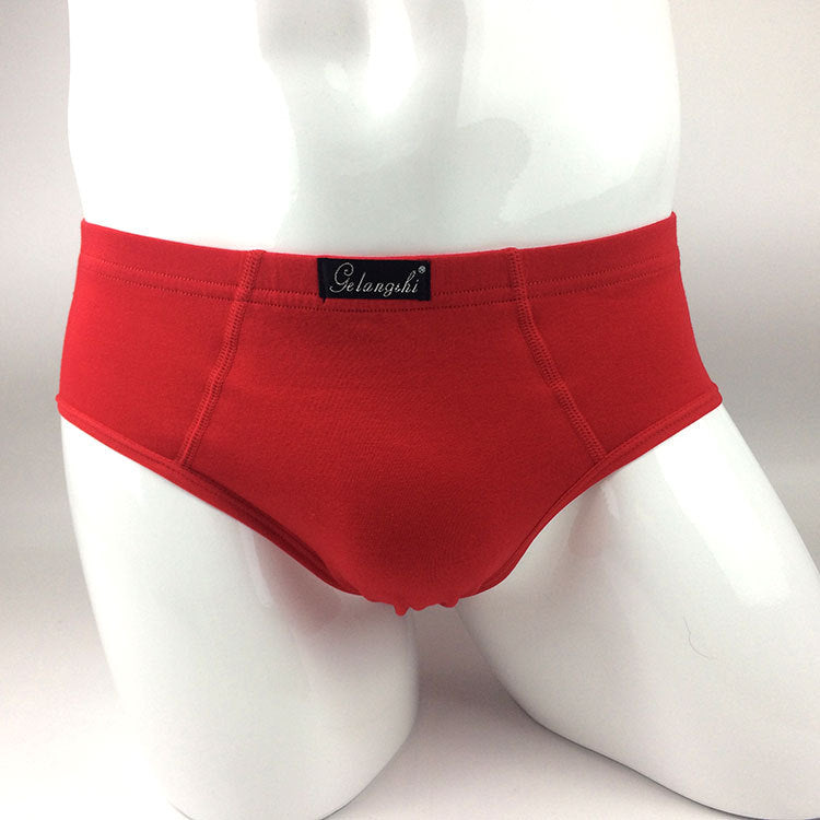 【5PCS】Men's Pure Cotton Solid Color Breathable Briefs