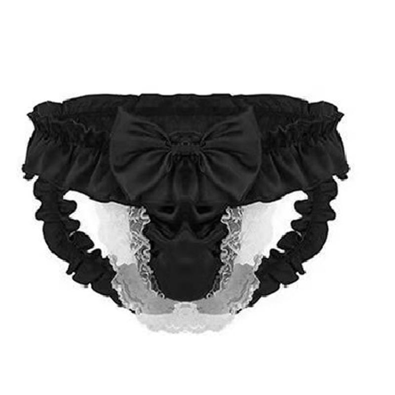 Sexy Bow Lace Exposed Low Waist Erotic Panties -  Fashion Men's Panties