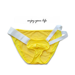 Men's Nylon Low Waist Sexy Mesh Briefs