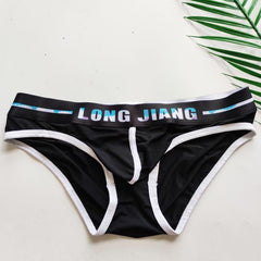 Mens Low Waist Ice Silk Sexy Pouch Convex Bikini Brief