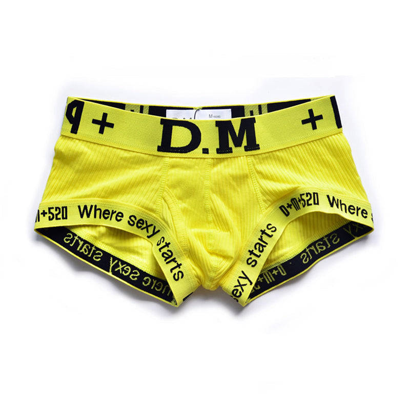 Men's Letter Cotton Low-Rise Boxer Briefs