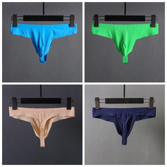 Mens Sexy Thongs Seamless Ice Silk Bikini Briefs