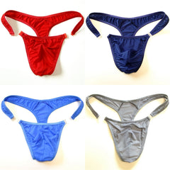 Translucent Men's Sexy Nylon Button Bikini Thong