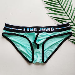 Mens Low Waist Ice Silk Sexy Pouch Convex Bikini Brief