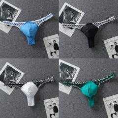 Men's Ice Silk Sexy Stitching Thong