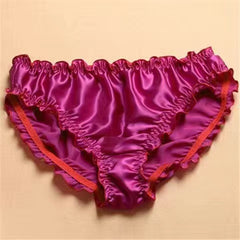 Ruffled New 100% mulberry silk panty