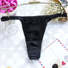 Men's 100% Mulberry Silk Sexy Low Rise Thong