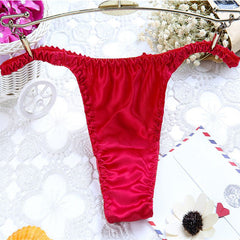 Men's 100% Mulberry Silk Sexy Low Rise Thong