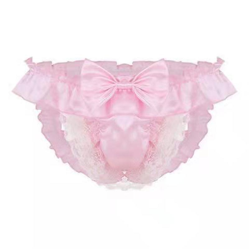 Sexy Bow Lace Exposed Low Waist Erotic Panties -  Fashion Men's Panties