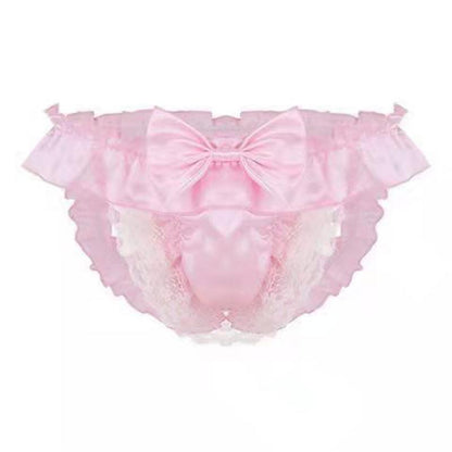 Sexy Bow Lace Exposed Low Waist Erotic Panties -  Fashion Men's Panties