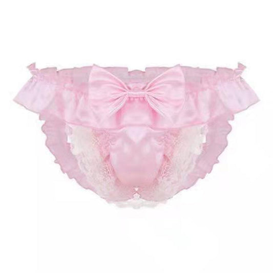 Sexy Bow Lace Exposed Low Waist Erotic Panties -  Fashion Men's Panties