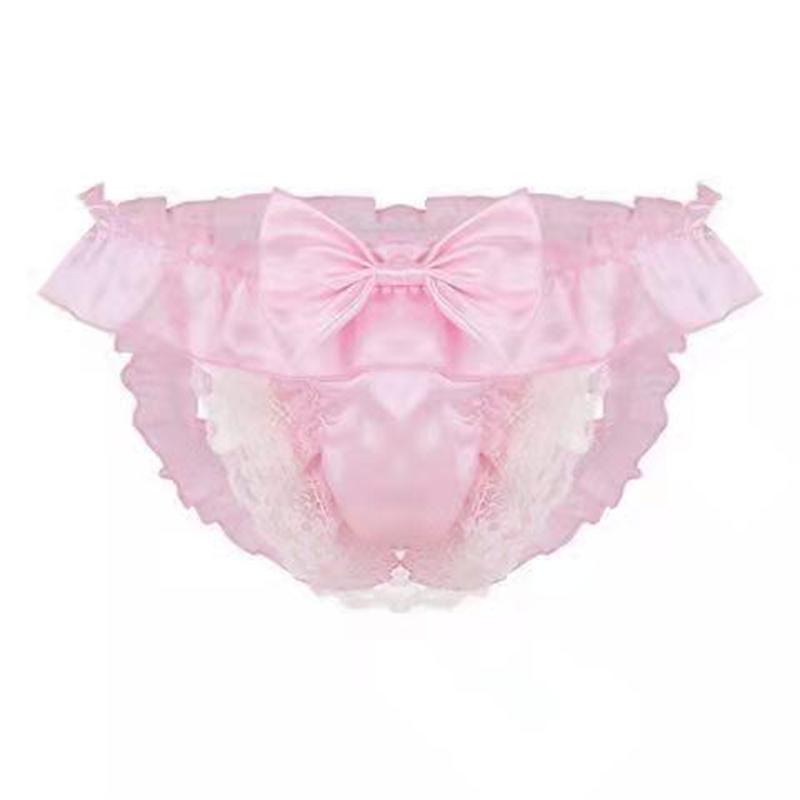 Sexy Bow Lace Exposed Low Waist Erotic Panties -  Fashion Men's Panties