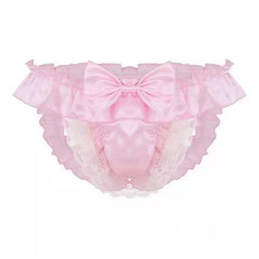Sexy Bow Lace Exposed Low Waist Erotic Panties -  Fashion Men's Panties