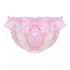 Sexy Bow Lace Exposed Low Waist Erotic Panties -  Fashion Men's Panties