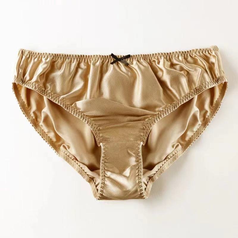 Men's Silk Simple Solid Color Panties -  