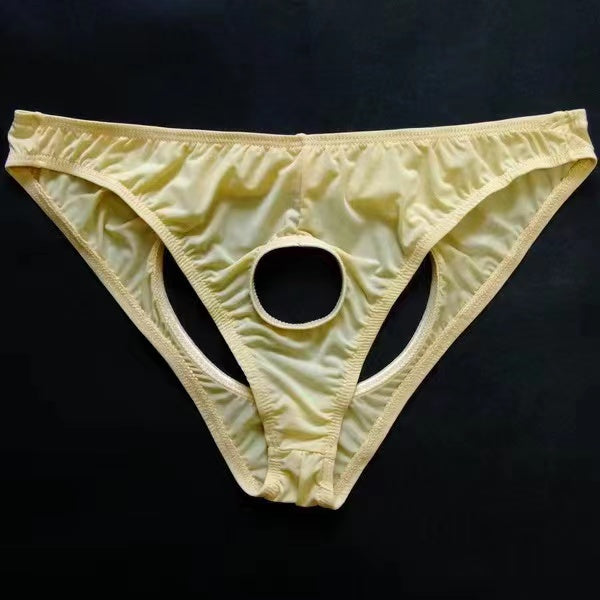 Ice Silk Transparent Hollow Thong