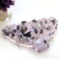 Ruffled mulberry silk sheer panties